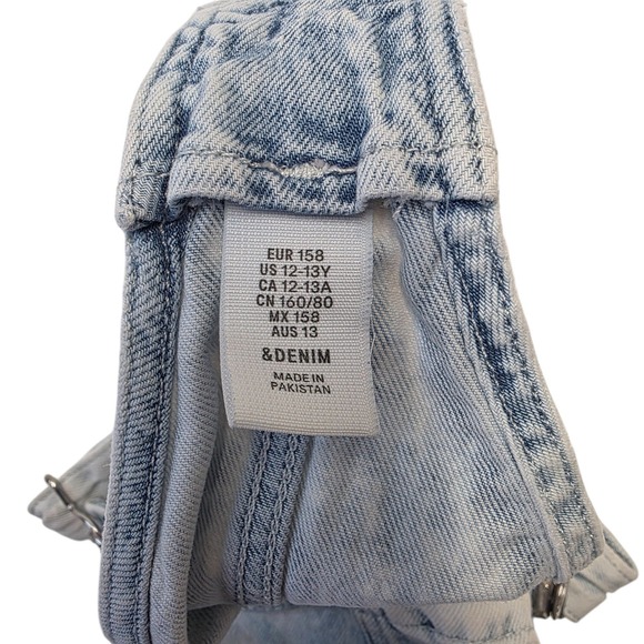 H&M Kids Denim Overall Dress Blue Acid Wash Adjustable Straps Size 12-13Y‎ - Picture 4 of 6